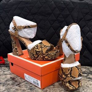 Katy Perry Collections Brown Snake Print Heels